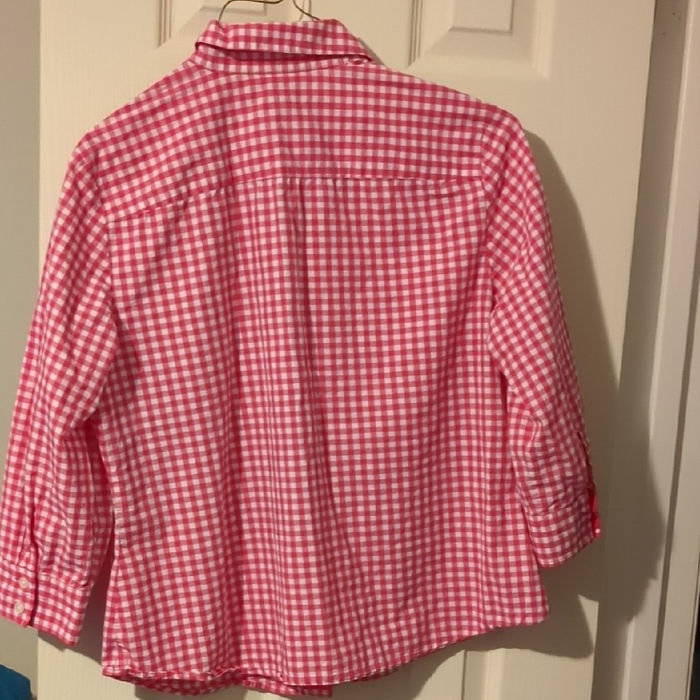 Jones New York Red Gingham Button Down Shirt - Picture 4 of 4